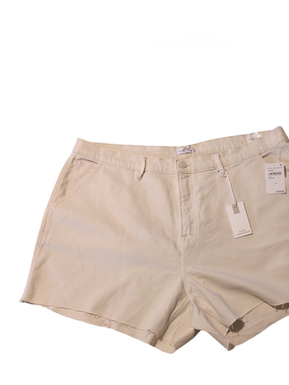 High Waisted Jean Shorts Cream/ Good American
